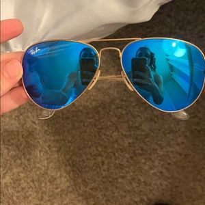 Blue lens ray ban aviators